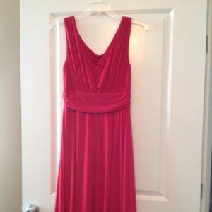 RED PARTY DRESS WITH RUNCHED WAISTBAND - SIZE 12
